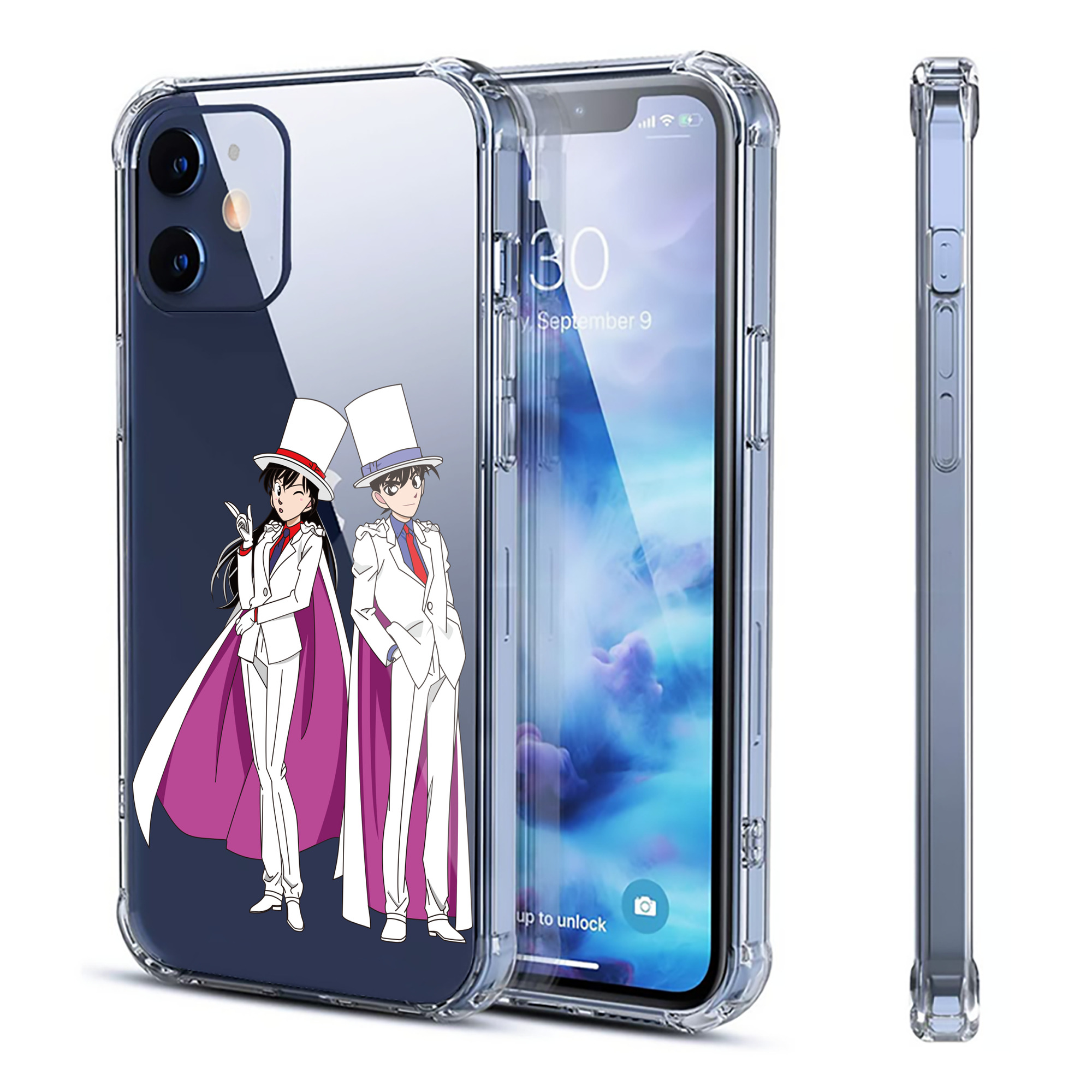 （画像用） 名探偵コナン くろば かいと Detective Conan Kuroba Kaito 【iPhone 12シリーズ対応】透明スマホケース（クリアソフトケース）